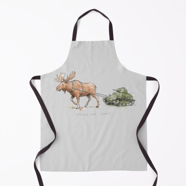 Item preview, Strong and Steady - Moose Pulling Tank Watercolor Art designed and sold by SoulPT.