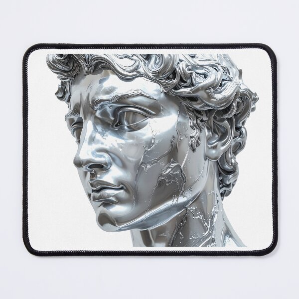 Item preview, Liquid Chrome Greek Bust Statue Illustration designed and sold by BetweenForms.