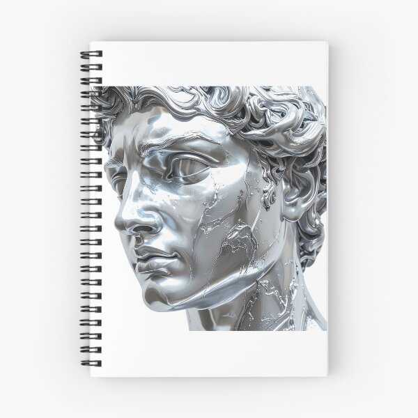 Item preview, Liquid Chrome Greek Bust Statue Illustration designed and sold by BetweenForms.