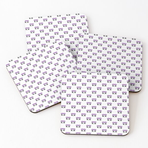 Item preview, Cute kawaii owo face – purple flower crown pattern designed and sold by BlushyPrint.