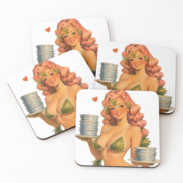Item preview, Retro Anime Inspired Warrior Pinup – Vintage Fantasy Waitress Art designed and sold by Cosplayvintage.