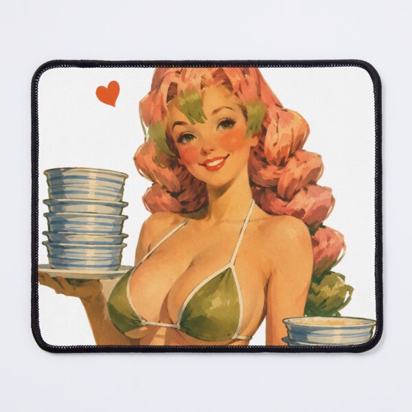 Item preview, Retro Anime Inspired Warrior Pinup – Vintage Fantasy Waitress Art designed and sold by Cosplayvintage.