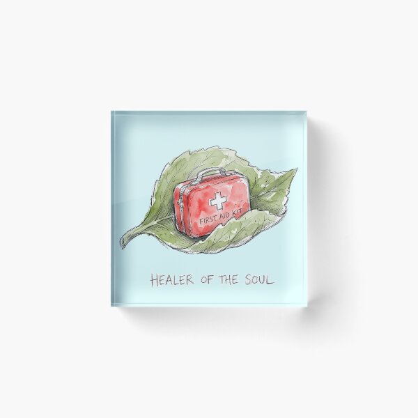 Item preview, Healer of the Soul - First Aid Kit Leaf Watercolor Art designed and sold by SoulPT.