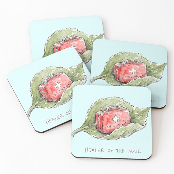 Item preview, Healer of the Soul - First Aid Kit Leaf Watercolor Art designed and sold by SoulPT.