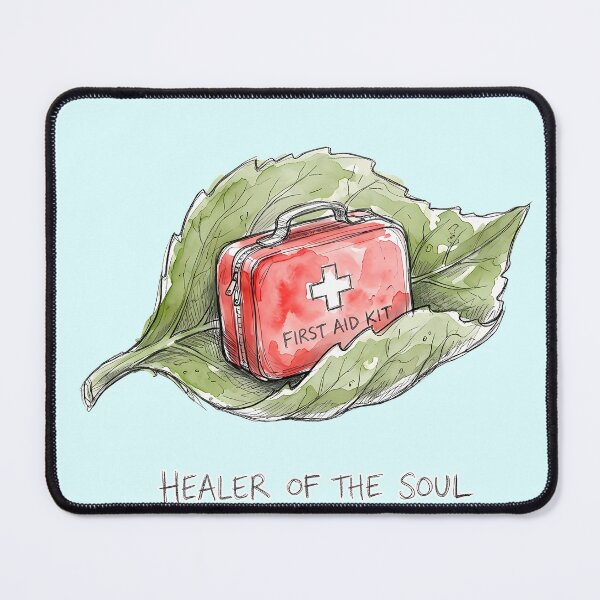 Item preview, Healer of the Soul - First Aid Kit Leaf Watercolor Art designed and sold by SoulPT.