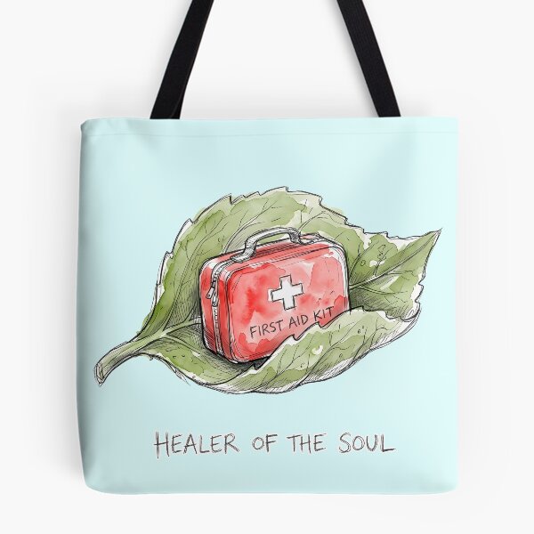 Item preview, Healer of the Soul - First Aid Kit Leaf Watercolor Art designed and sold by SoulPT.