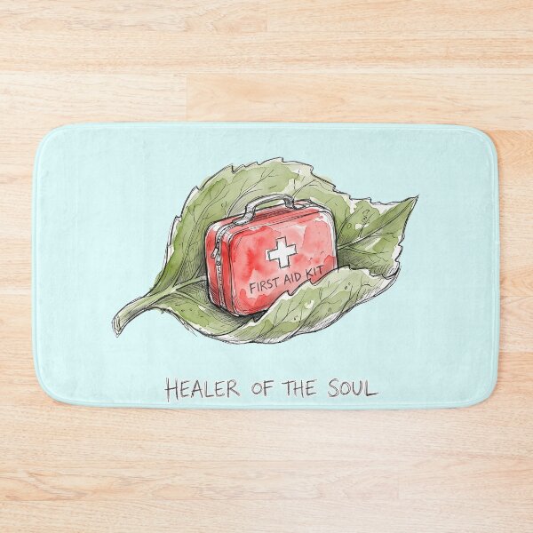 Item preview, Healer of the Soul - First Aid Kit Leaf Watercolor Art designed and sold by SoulPT.