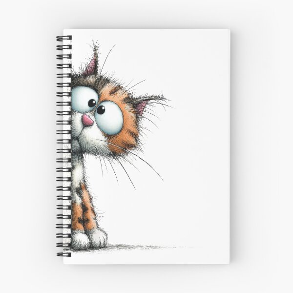 Item preview, Funny Peekaboo Cat with Big Eyes Cartoon Illustration designed and sold by LinaDesign Store.