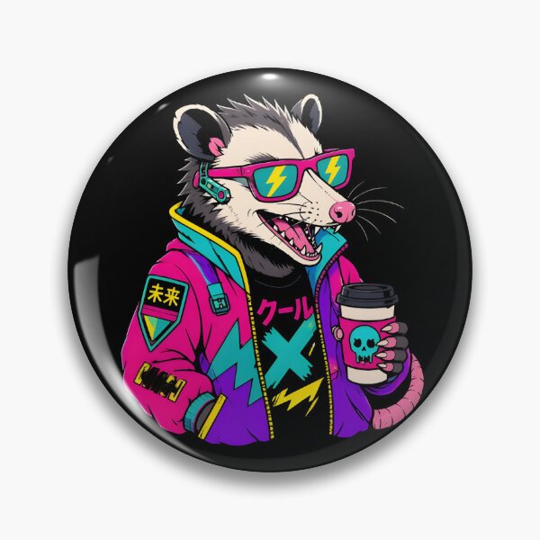 Item preview, Futuristic Cyberpunk Opossum - Neon Skull Coffee Culture designed and sold by milano picks.
