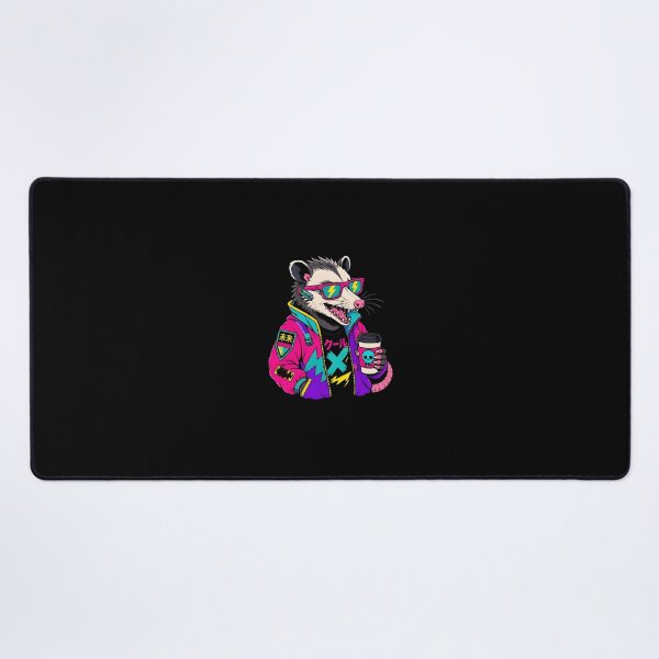 Item preview, Futuristic Cyberpunk Opossum - Neon Skull Coffee Culture designed and sold by milano picks.