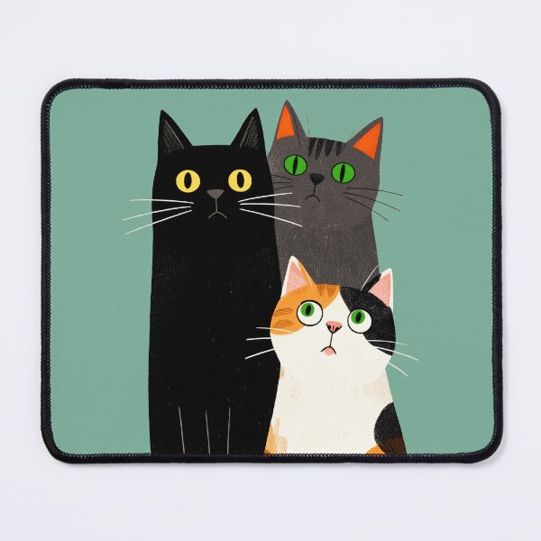 Item preview, Three Cute Cats in a Whimsical Style  designed and sold by hinomaru.