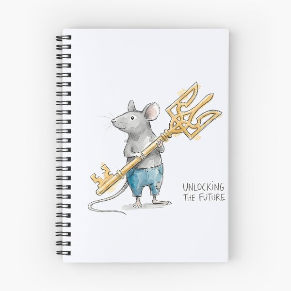 Item preview, Unlocking the Future - Cute Mouse with Ukrainian Trident Key Art designed and sold by SoulPT.