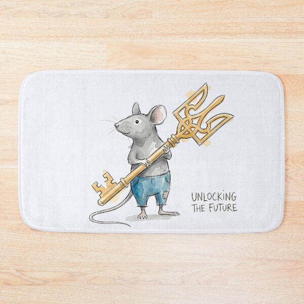 Item preview, Unlocking the Future - Cute Mouse with Ukrainian Trident Key Art designed and sold by SoulPT.