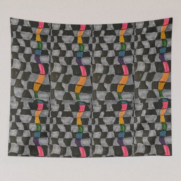 Item preview, Dark Rainbow Checkerboard Stripe designed and sold by DancingCreek.