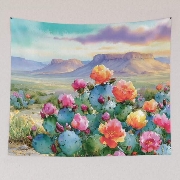 Item preview, Blooming Cactus | Southwestern Watercolor Landscape designed and sold by MargaretWiktor.