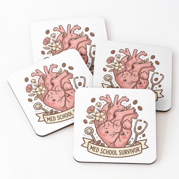 Item preview, Med School Survivor Floral Anatomical Heart Sticker designed and sold by SweetieMedArt.