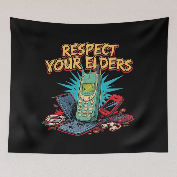 Item preview, Respect Your Elders Phone Tshirts Funny Vintage Smartphone Technology Humor designed and sold by Redgiant87x.