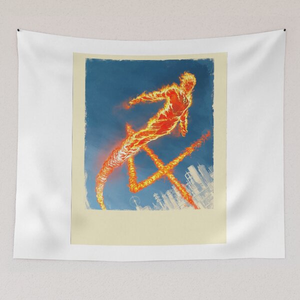 Item preview, Comics - Flaming Superhero in Flight, 1970s Cover Art Style designed and sold by AnimeShin.
