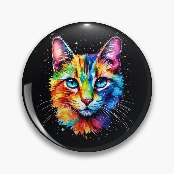 Item preview, Loving Cat with Blue Eyes Colorful Watercolor designed and sold by AurossaDesign.