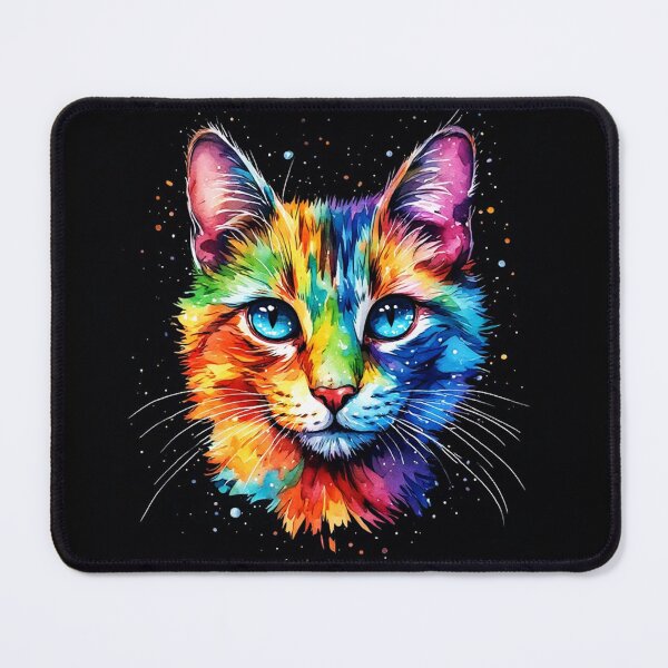 Item preview, Loving Cat with Blue Eyes Colorful Watercolor designed and sold by AurossaDesign.
