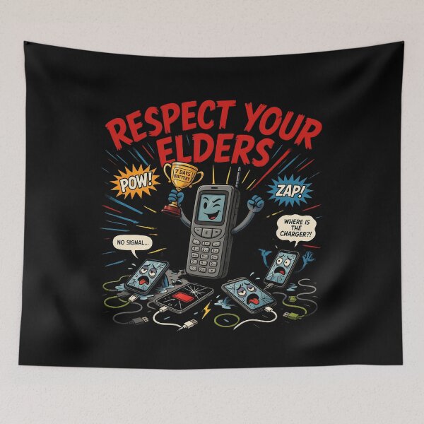 Item preview, Respect Your Elders Phone Tshirts Retro Old Phone for Smartphone Fans designed and sold by Redgiant87x.