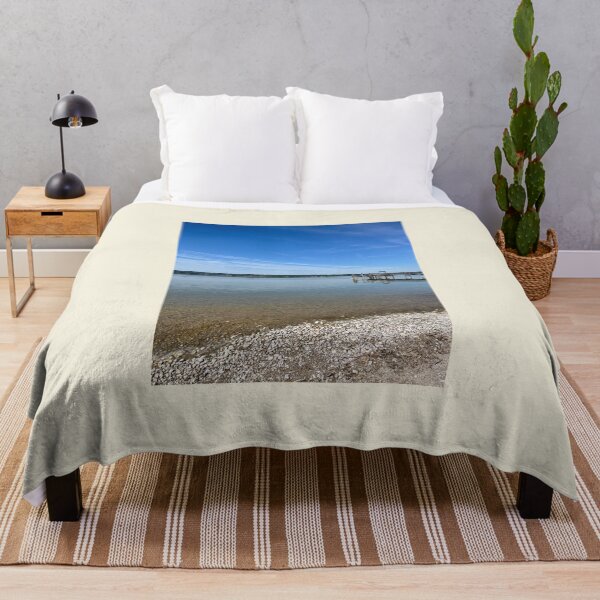 Item preview, Quiet wooden jetty on the wide blue lake designed and sold by Art of Momenz.