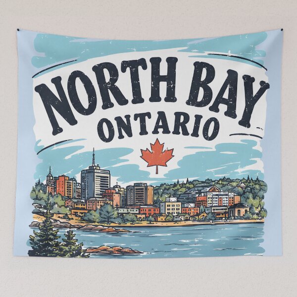 Item preview, North Bay Ontario Canada Skyline City Pride designed and sold by HowToCanadian.