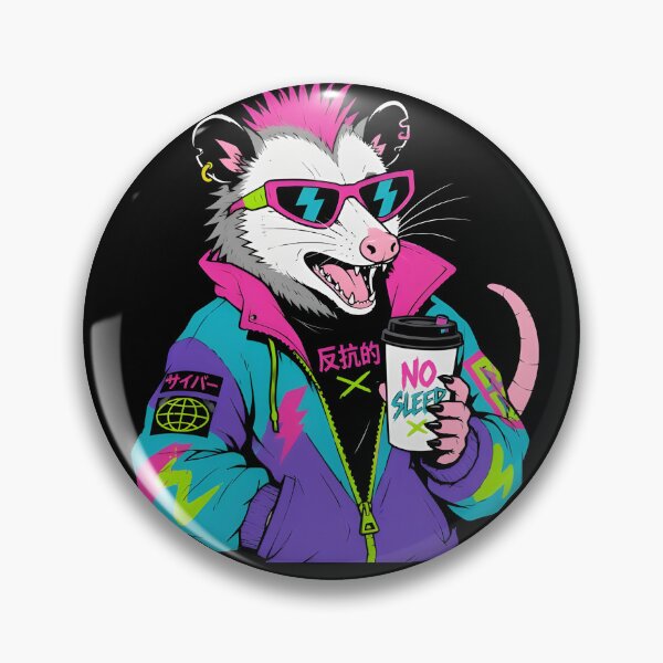 Item preview, Cyberpunk Punk Opossum - No Sleep Coffee Lover designed and sold by milano picks.