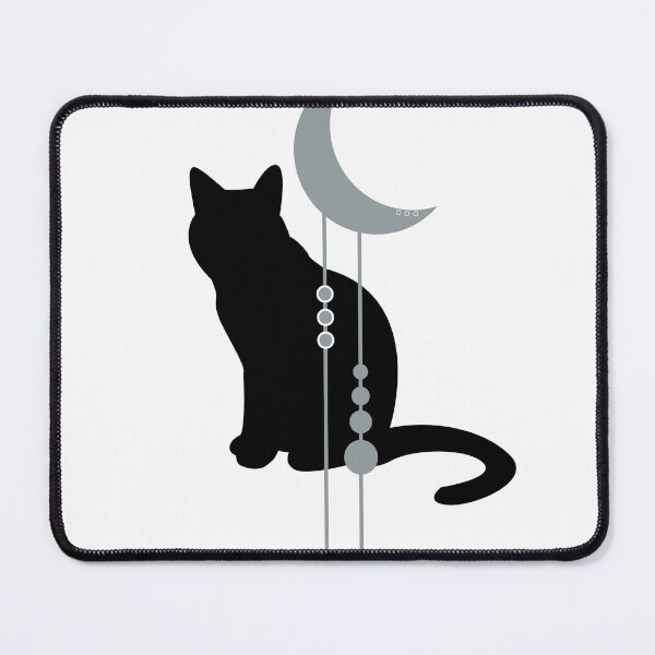 Item preview, Black Cat Crescent Moon Celestial Minimalist Gothic Cat  designed and sold by theinkblackcat.