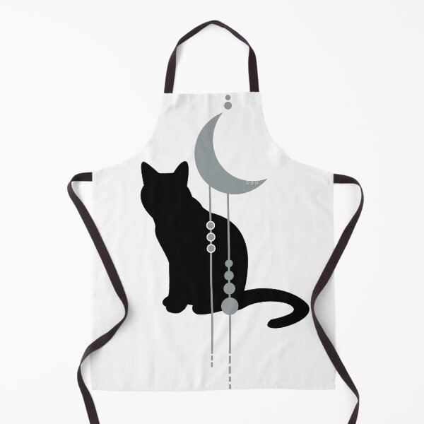 Item preview, Black Cat Crescent Moon Celestial Minimalist Gothic Cat  designed and sold by theinkblackcat.