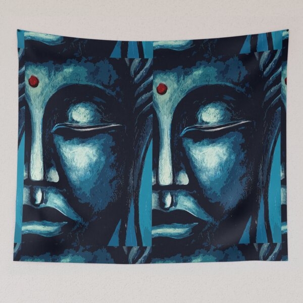 Item preview, Blue Buddha Pattern Face  designed and sold by artbundleindia.