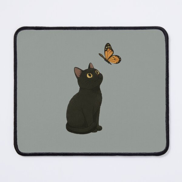Item preview, Black Cat and Butterfly Cute Illustration Sticker designed and sold by BlackShopps.