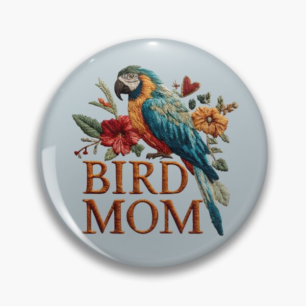 Item preview, Bird Mom Parrot Embroidered Floral Design designed and sold by MegaNovaArt.
