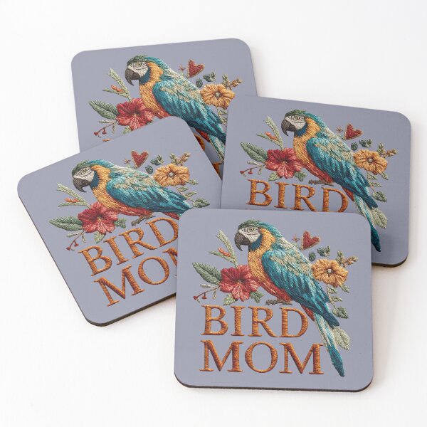 Item preview, Bird Mom Parrot Embroidered Floral Design designed and sold by MegaNovaArt.