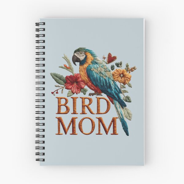 Item preview, Bird Mom Parrot Embroidered Floral Design designed and sold by MegaNovaArt.