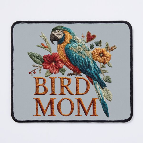 Item preview, Bird Mom Parrot Embroidered Floral Design designed and sold by MegaNovaArt.