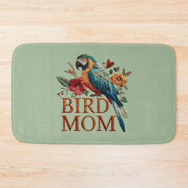 Item preview, Bird Mom Parrot Embroidered Floral Design designed and sold by MegaNovaArt.
