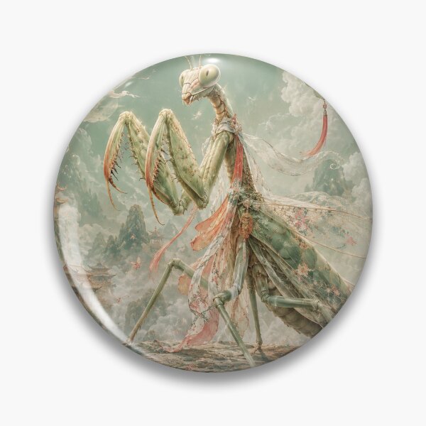 Item preview, Majestic Praying Mantis Under a Moonlit Temple designed and sold by Weirdwildco69.