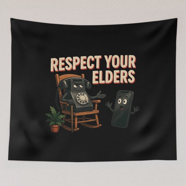 Item preview, Respect Your Elders Phone Tshirts Vintage Technology Humor for Old Phone Lovers designed and sold by Redgiant87x.