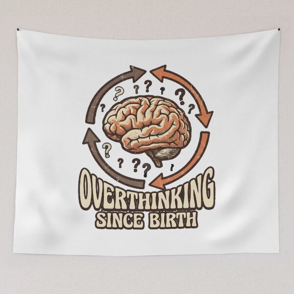 Item preview, Overthinking Since Birth Funny Anxiety T-Shirt designed and sold by softmind studio.