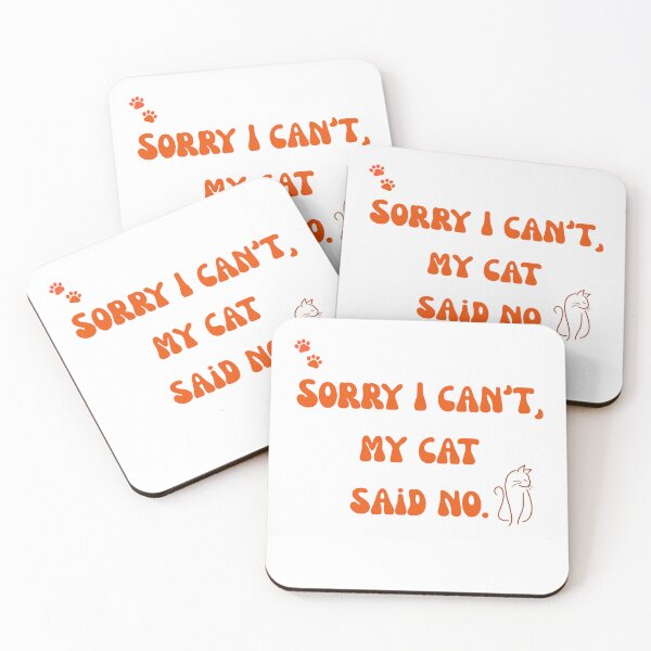 Item preview, Sorry I Can't My Cat Said No Funny Retro designed and sold by TheFrameVault.