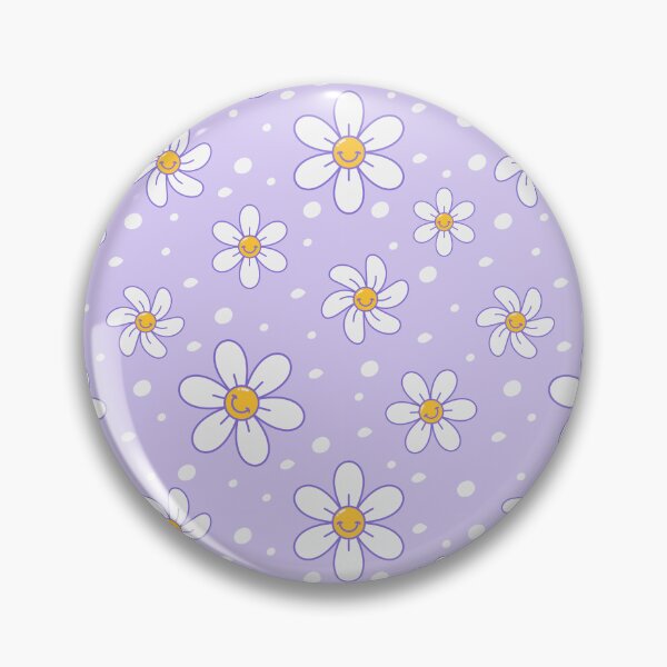 Item preview, Retro Groovy Smiley Face Daisy Purple Pattern designed and sold by THE RILONA.