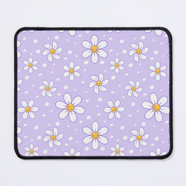Item preview, Retro Groovy Smiley Face Daisy Purple Pattern designed and sold by THE RILONA.