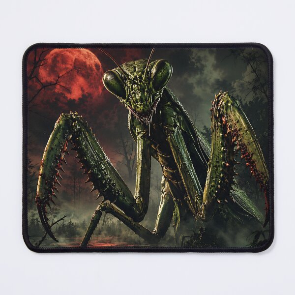 Item preview, Giant Mantis in Misty Swamp designed and sold by Weirdwildco69.