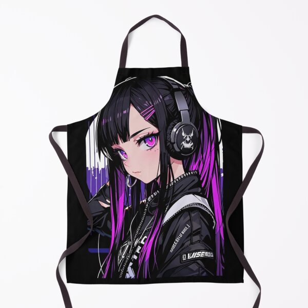 Item preview, Cyberpunk Anime Gamer Girl with Neon Pink Headphones designed and sold by AnimDream .