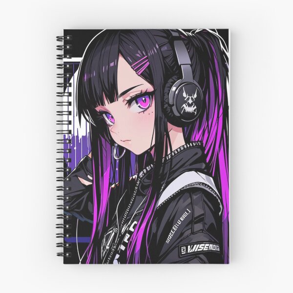 Item preview, Cyberpunk Anime Gamer Girl with Neon Pink Headphones designed and sold by AnimDream .