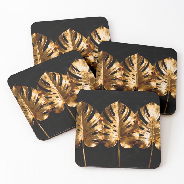 Item preview, Trio of golden Monstera leaves designed and sold by paulrommer.