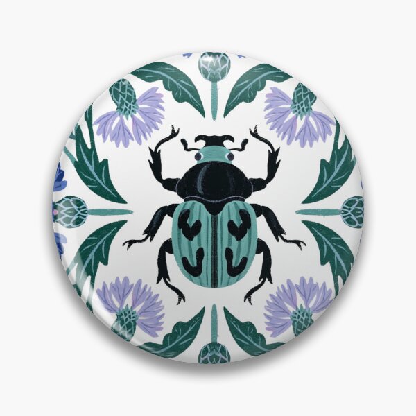 Item preview, Scarab Beetle Cornflower Mandala designed and sold by Fable & Fern .