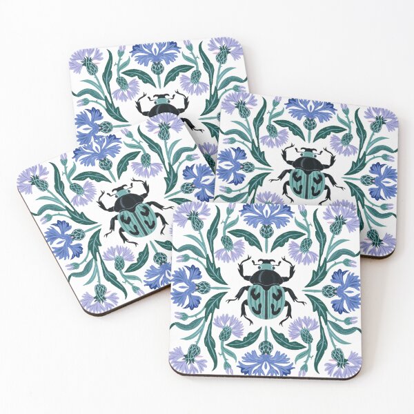 Item preview, Scarab Beetle Cornflower Mandala designed and sold by Fable & Fern .