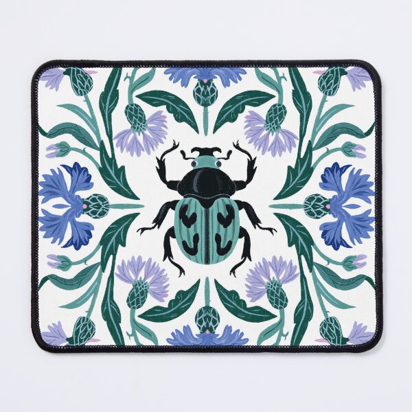 Item preview, Scarab Beetle Cornflower Mandala designed and sold by Fable & Fern .